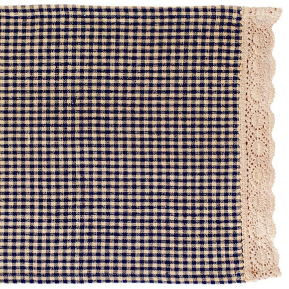 ⭐Love Offers! New The Country Collection Granny Check Black & Cream Lace 72 x 63 - Picture 2 of 2